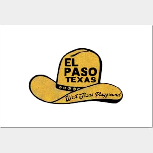 El Paso Texas Vintage Cowboy Hat Posters and Art